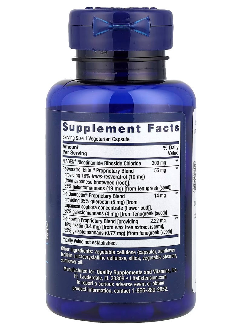 Life Extension NAD+ Cell Regenerator™ and Resveratrol Elite™, 30 Vegetarian Capsules - Image 2
