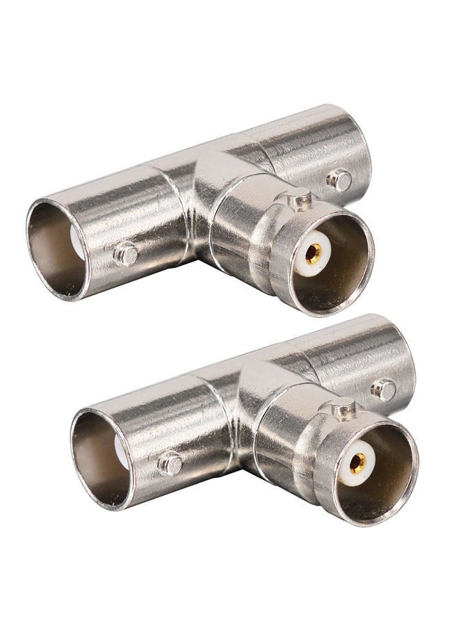 onelinkmore BNC Female Connector 3 Way BNC Female to Dual BNC Female Coax Adapter BNC CCTV Security Camera Adapter Extend Cables for gmrs Midland Antenna Adapter Pack of 2 - Image 1