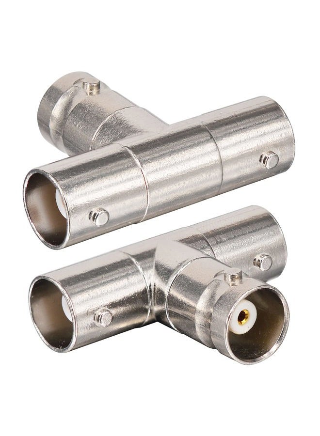 onelinkmore BNC Female Connector 3 Way BNC Female to Dual BNC Female Coax Adapter BNC CCTV Security Camera Adapter Extend Cables for gmrs Midland Antenna Adapter Pack of 2 - Image 3