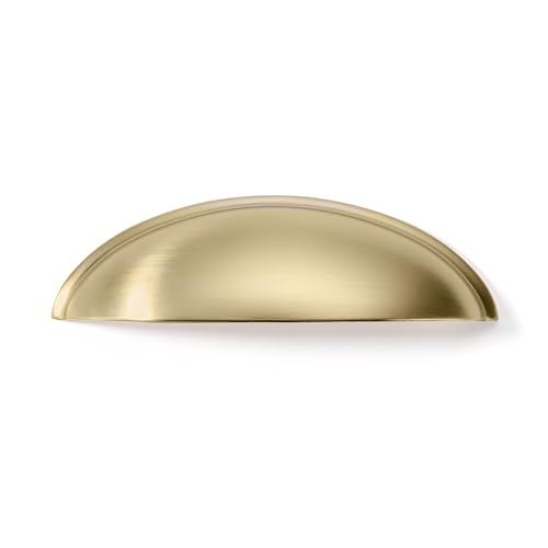khtumeware 10 Pack 334 Gold Drawer Pulls Brushed Brass Cabinet Cup Pulls Kitchen Hardware Cabinet Handles Drawer Handles Knobs 334 inch Hole Center - Image 3
