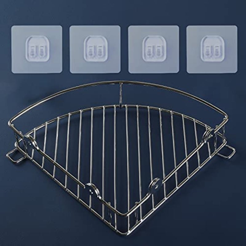 8 Pieces Bathroom Shelf Adhesive Hooks Sticker Strong Hooks for Shower Caddy Basket Double Claw Wall Hooks Sticker for Kitchen Bathroom - Image 3