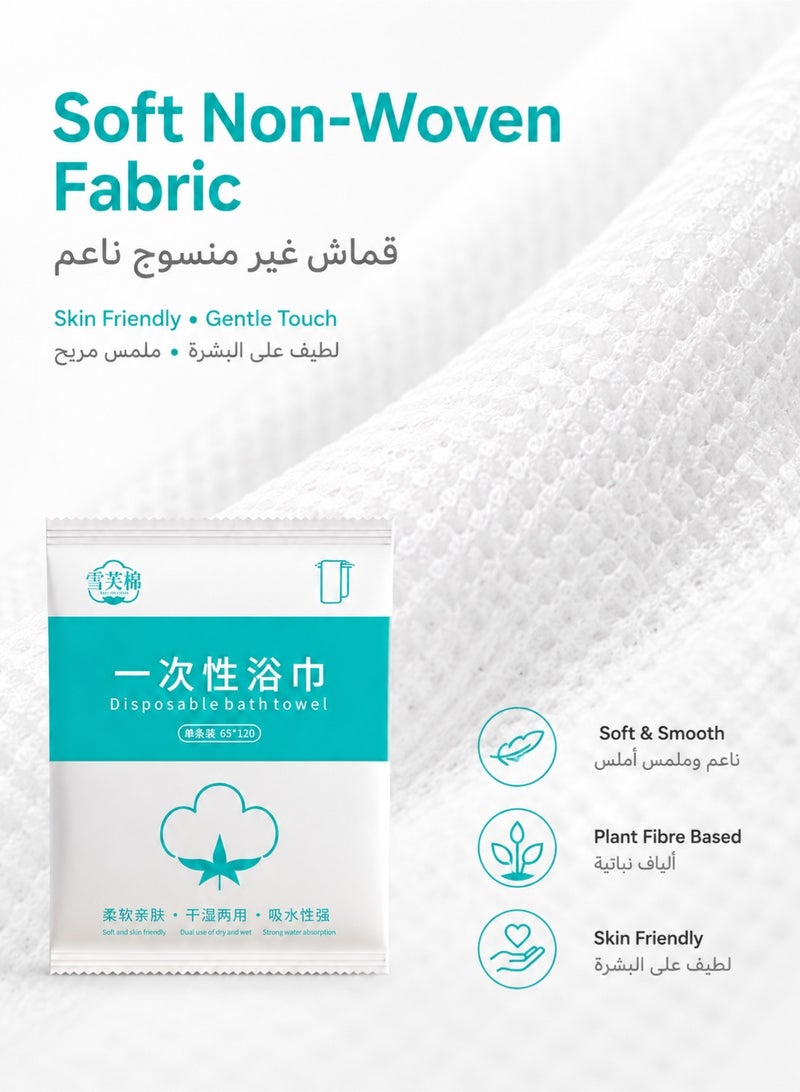 3 Pack Disposable Bath Towels 60×120cm Large Size | Soft Absorbent Single Use Body Towels | Individually Wrapped Hygienic Travel Towels for Hotel, Gym, SPA, Camping & Home - Image 5