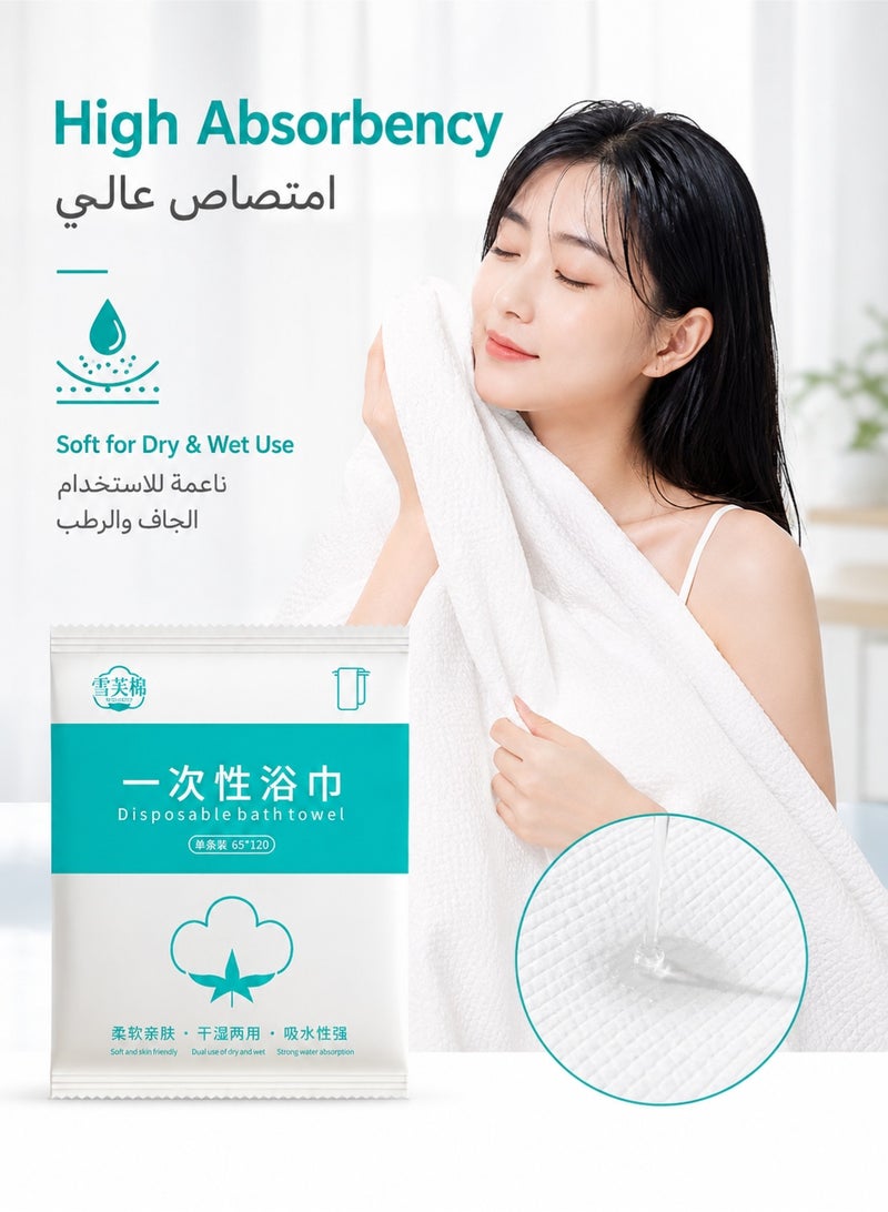 3 Pack Disposable Bath Towels 60×120cm Large Size | Soft Absorbent Single Use Body Towels | Individually Wrapped Hygienic Travel Towels for Hotel, Gym, SPA, Camping & Home - Image 4