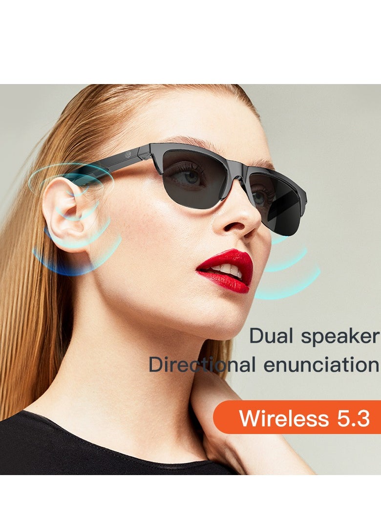 GULFLINK Bluetooth Audio Smart Sunglasses for Men Women Black  - Image 4