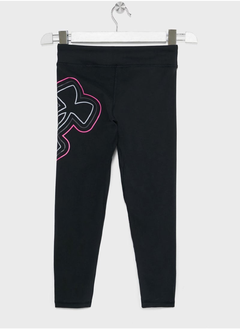 UNDER ARMOUR - Girls' Motion Branded Ankle Leggings - Image 1