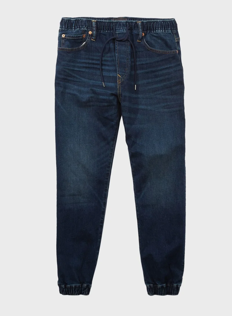 American Eagle Dark Wash Relaxed Denim Joggers