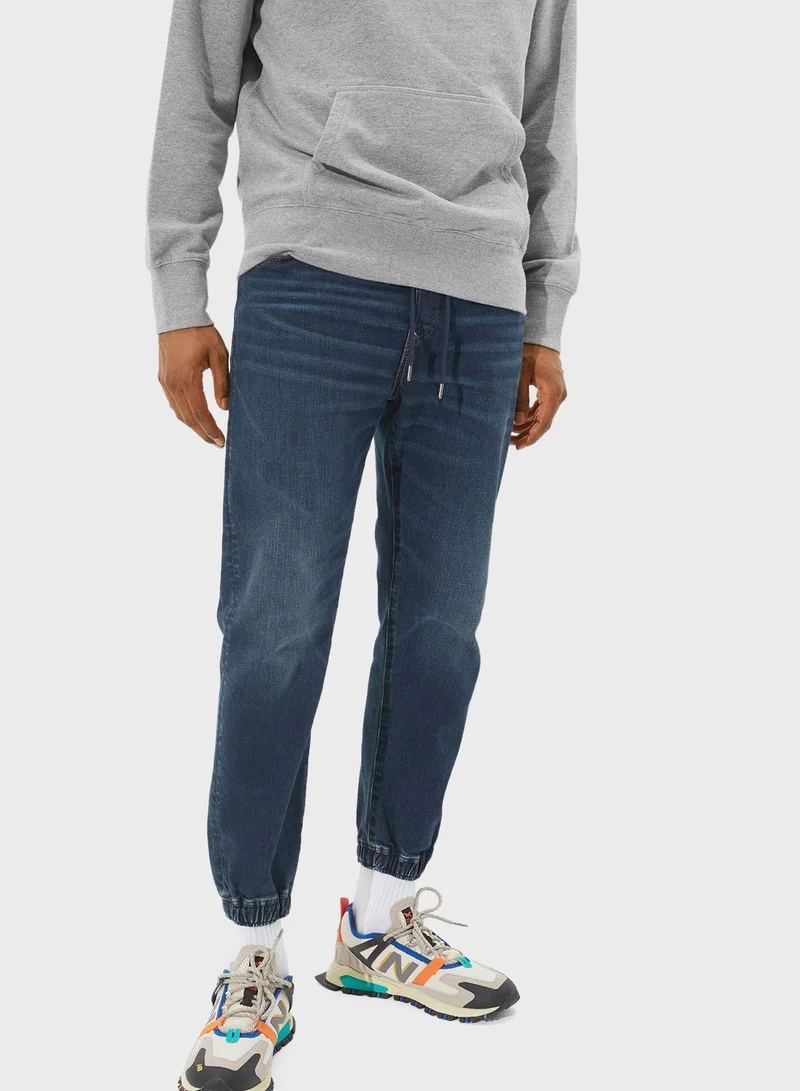 American Eagle Dark Wash Relaxed Denim Joggers