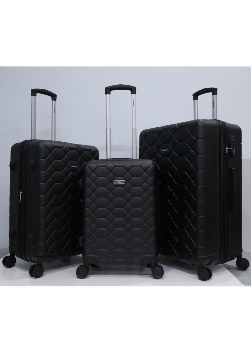STARLIFE 3 Piece ABS Hard side Trolley Luggage Set Spinner Wheels with Number Lock - Image 1