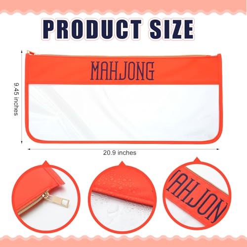 Sunnymove 1 PCS American Mahjong Bag Empty Mahjong Tiles Bag Only with Zippered Letters Case OnlyOrangeMohjong - Image 5