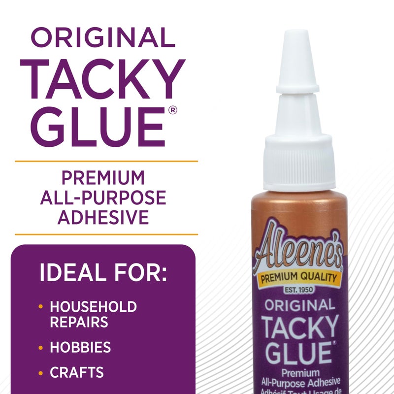 Aleene's Original Tacky Glue Mini-Bottle, All Purpose Adhesive, Perfect for Crafts and DIY Projects, Dries Fast and Clear, .66 fl oz 18-Pack - Image 2