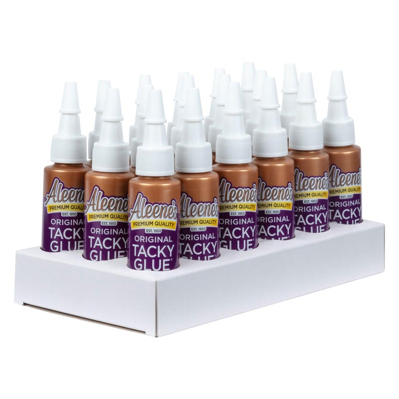 Aleene's Original Tacky Glue Mini-Bottle, All Purpose Adhesive, Perfect for Crafts and DIY Projects, Dries Fast and Clear, .66 fl oz 18-Pack - Image 1