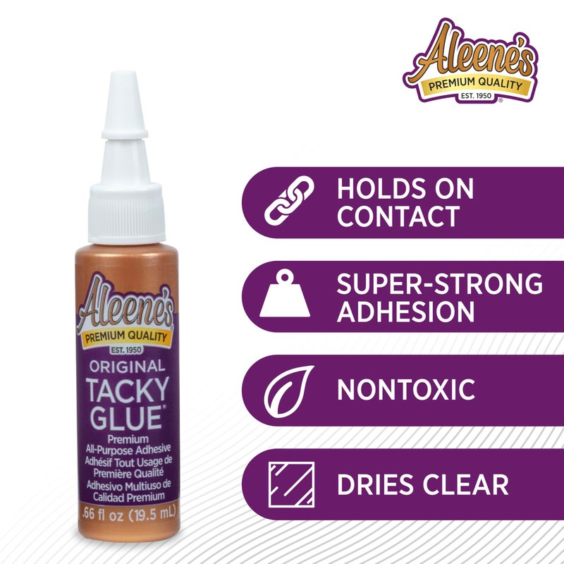 Aleene's Original Tacky Glue Mini-Bottle, All Purpose Adhesive, Perfect for Crafts and DIY Projects, Dries Fast and Clear, .66 fl oz 18-Pack - Image 3
