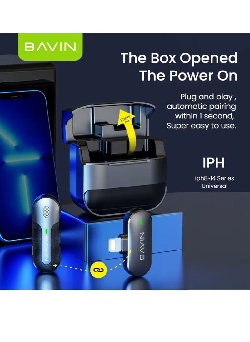Bavin Wireless Lavalier Microphone for Audio and Video Recording Compatible - Image 3