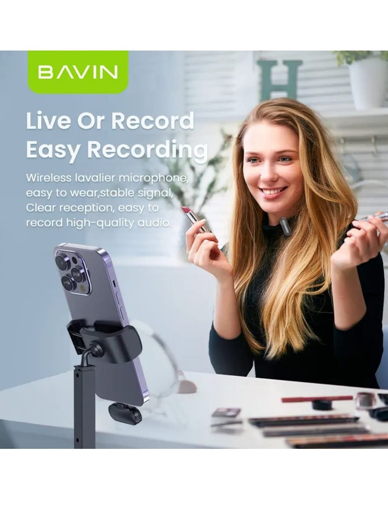 Bavin Wireless Lavalier Microphone for Audio and Video Recording Compatible - Image 4