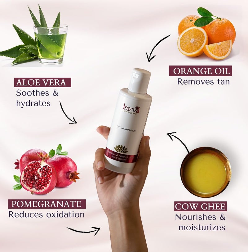 Barva Antioxidant Pomegranate Body Lotion for Deep Nourishment with Clarified Butter Kokum Butter  Aloe Vera 200 ml - Image 4