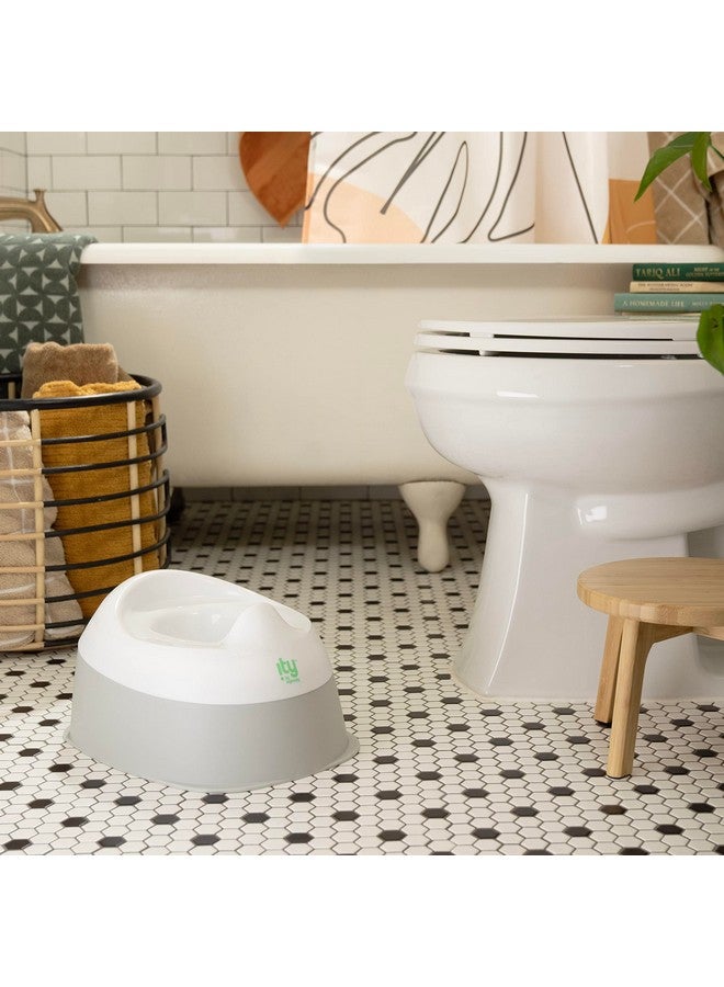 ingenuity إيتي بواسطة إنجينيتي جاهز انطلق إلى الحمام، وعاء قابل للإزالة، قاعدة غير قابلة للانزلاق، قاعدة واسعة ومستقرة، العمر 18 شهرًا وما فوق، أبيض ورمادي - Image 2
