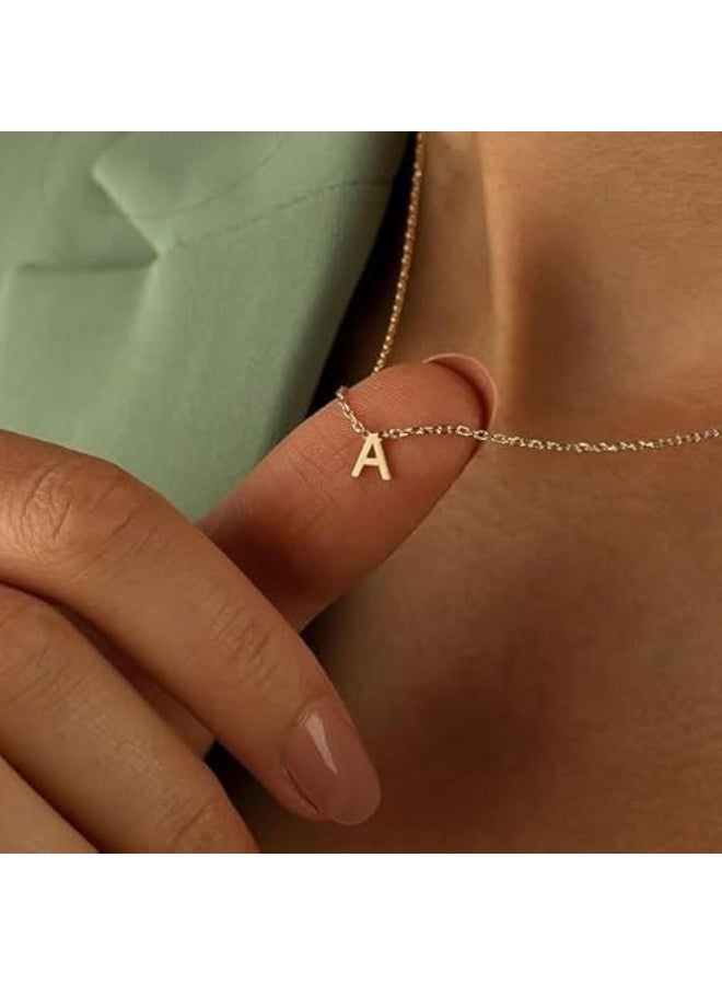 Luxuria 18K gold plated stainless steel initial pendant, personalized initial necklace, multi-letter name necklace for women and girls, suitable for all people. - Image 1