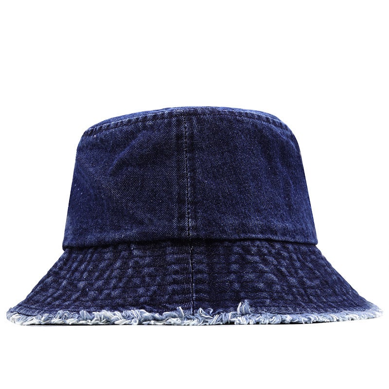 Summer Bucket Hat Unisex Japanese Ripped Denim Hip Hop Hat - Image 1