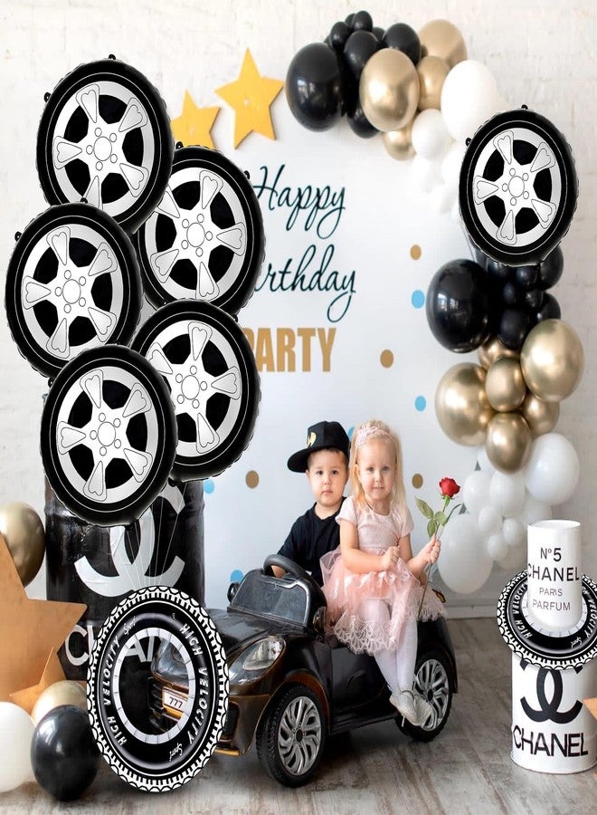 Sondeng 20Pcs Race Car Balloons Race Car Birthday Party Supplies Wheel Tire Checkered Balloon Garland Arch Racing Cars Birthday Decorations for Boys Truck Wheels Party Favors - Image 3