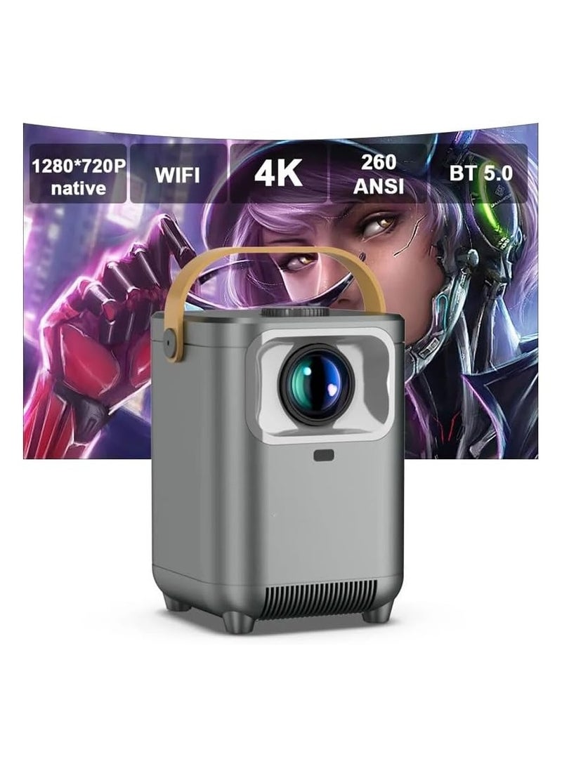 Portable Projector 1280x720P HD | 4K Support, 200" Screen, ±30° Keystone, Bluetooth 5.0, 5W Speaker, Outdoor, Home Theater Projector - Image 2