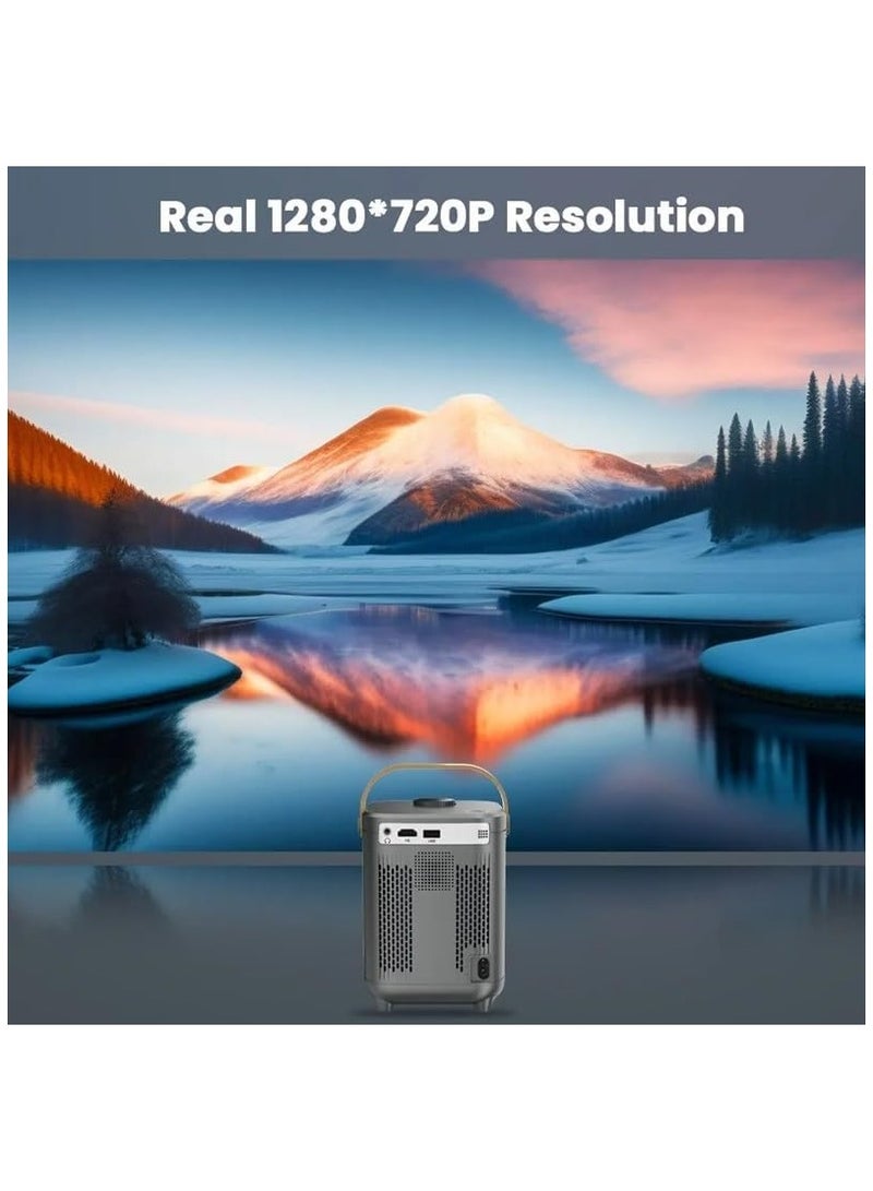 Portable Projector 1280x720P HD | 4K Support, 200" Screen, ±30° Keystone, Bluetooth 5.0, 5W Speaker, Outdoor, Home Theater Projector - Image 4
