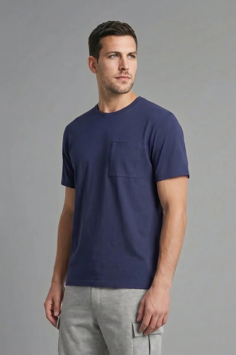 ديفاكتو Regular Fit 100% Cotton Crew Neck Short Sleeve T-Shirt