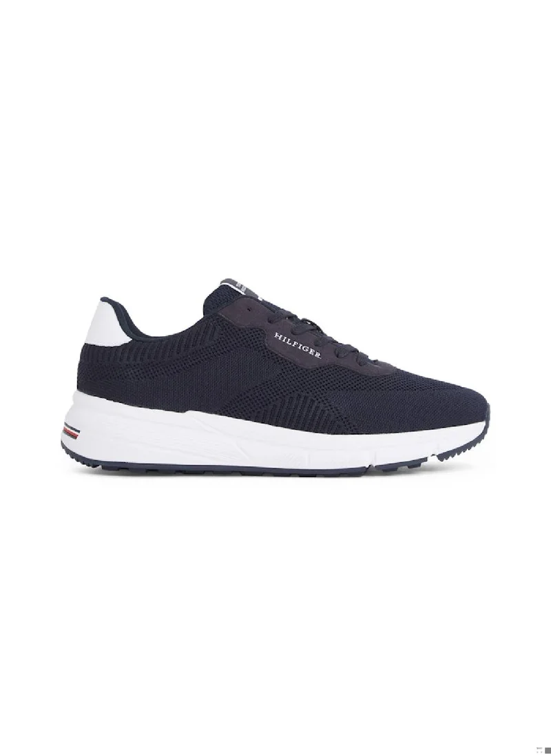 TOMMY HILFIGER Men's Signature Lightweight Knit Sneakers - Polyester, Blue