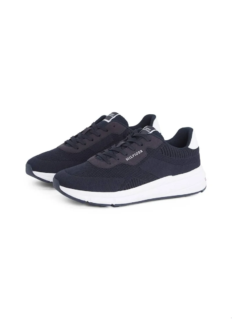 TOMMY HILFIGER Men's Signature Lightweight Knit Sneakers - Polyester, Blue