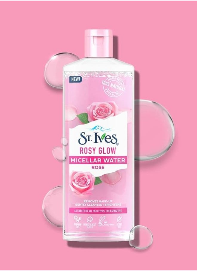 ST. Ives Glow 3-in-1 Micellar Water with 100% Natural Rose Extracts Gentle Cleanser Toner & Makeup Remover 400 ml  - Image 1