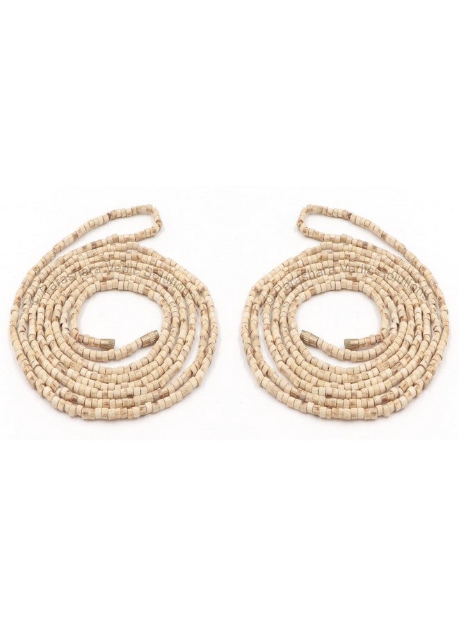 ARKAM Tulsi Kanthi Mala Certified/Natural Tulasi Kanthi Mala/Original Tulsi Kanthi/ISKCON Tulsi Mala/Vaishnav Tulsi Mala/Basil Mala - 2 Round Mala (Size: 3mm, Length: 32 inches) Set of 2 Mala - Image 1