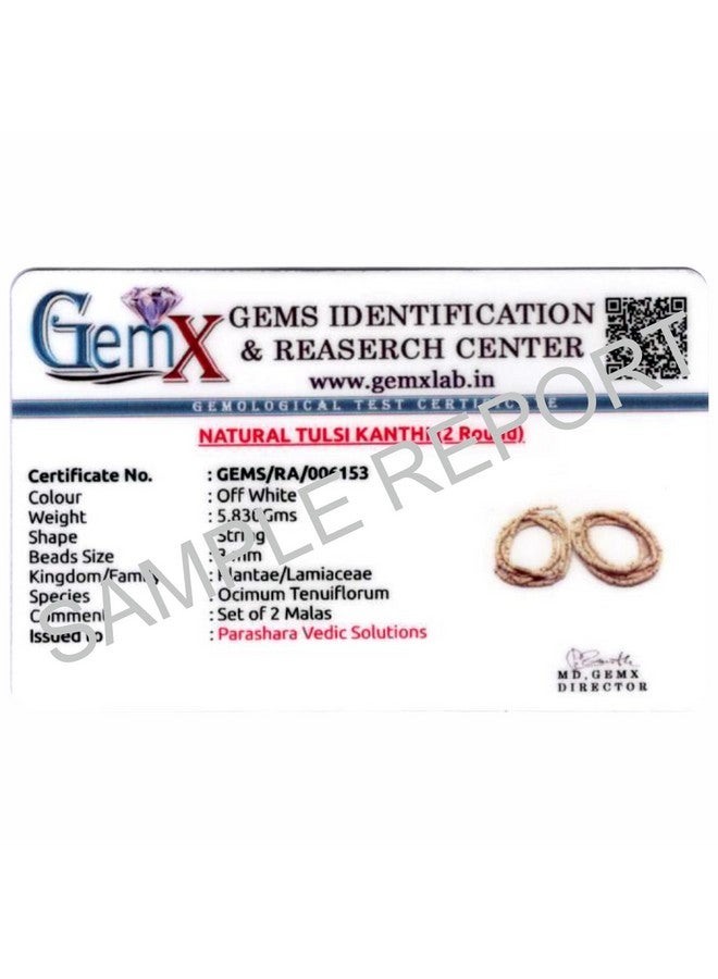 ARKAM Tulsi Kanthi Mala Certified/Natural Tulasi Kanthi Mala/Original Tulsi Kanthi/ISKCON Tulsi Mala/Vaishnav Tulsi Mala/Basil Mala - 2 Round Mala (Size: 3mm, Length: 32 inches) Set of 2 Mala - Image 2