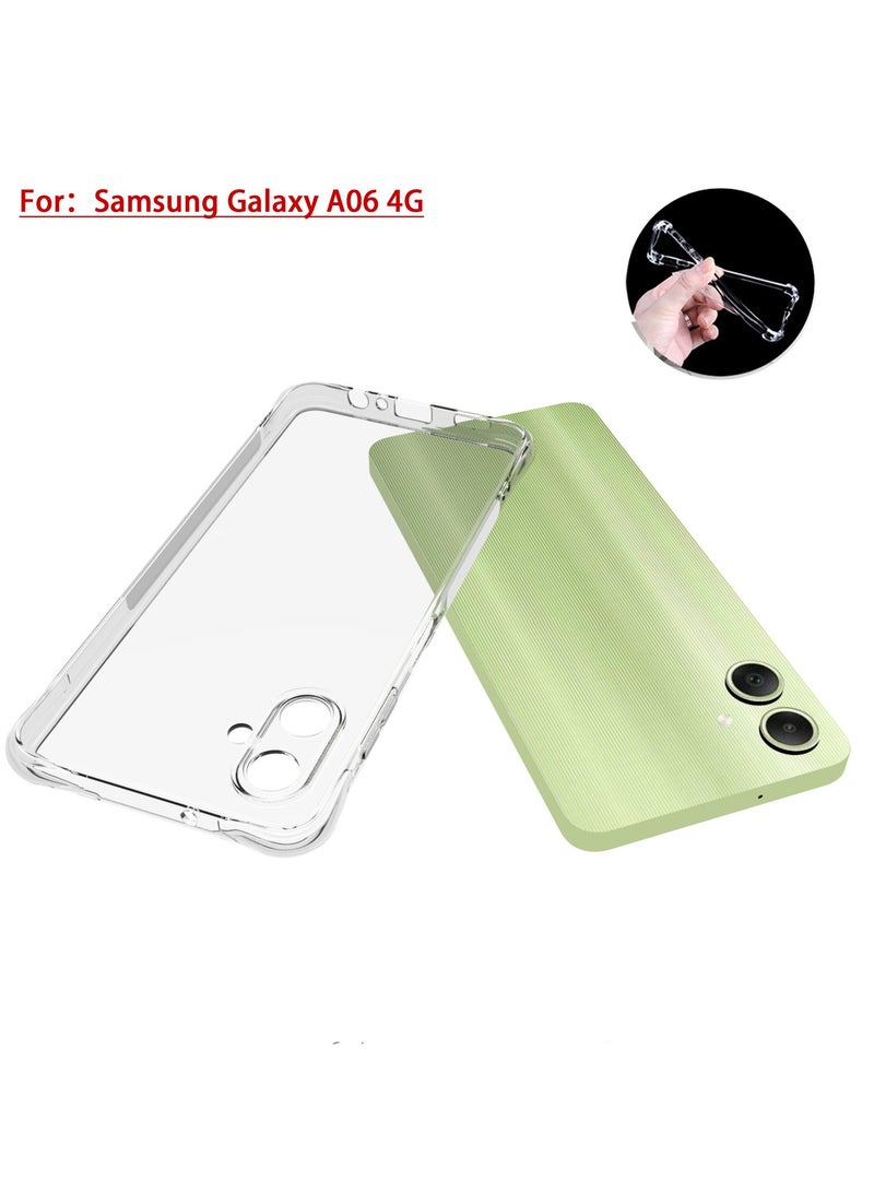 【1+1 Sets】 For Samsung Galaxy A06 4G Case  Screen Protector Crystal Clear Ultra Slim Anti Scratch Shockproof Protective TPU Back Cover with Tempered Glass Screen Protector  - Image 2
