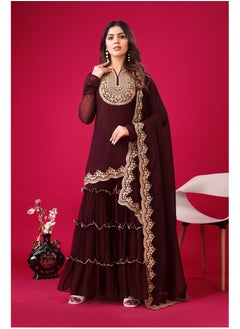 Super Asian Heavy Embroidery Sequence thread work Top-Bottom and Dupatta Set fully stitched ready to wear  - Image 3
