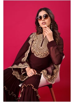 Super Asian Heavy Embroidery Sequence thread work Top-Bottom and Dupatta Set fully stitched ready to wear  - Image 2