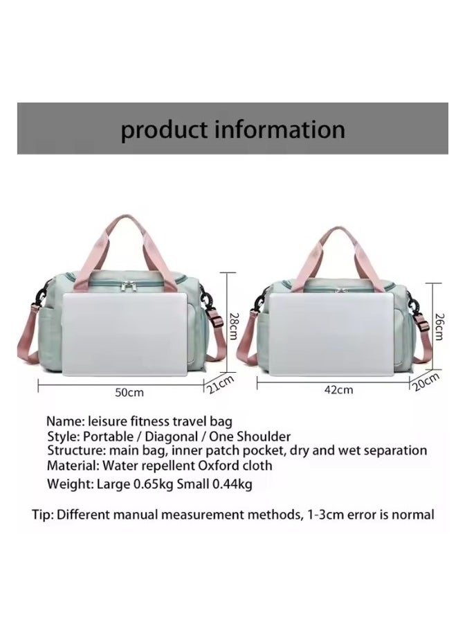 Large sports duffle bag, for gym and travel, with a dedicated shoe pocket, and a separate pocket for wet and dry storage, waterproof, for exercise and yoga, for men and women