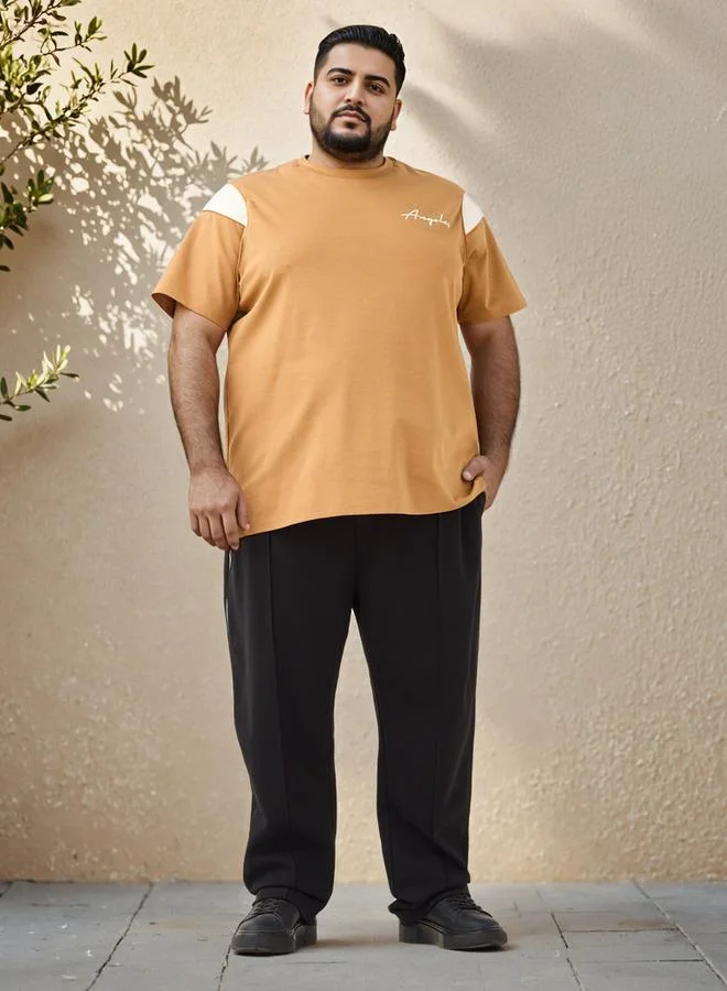 Splash FAV Plus Size Crew Neck Cut and Sew T-shirt