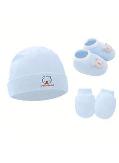 Little tots 1 Adorable Newborn Beanie Cap - Soft, Breathable, Adjustable, Unisex Design for 0-6 Months Boys and Girls - Perfect for Everyday Wear, Photo Shoots Blue Color 