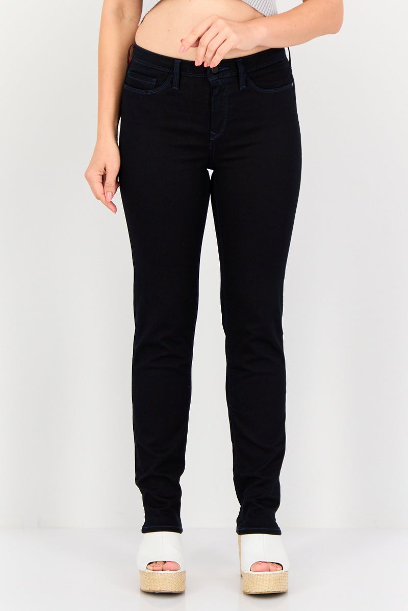 Levi's Women Slim Fit High Rise Solid Skinny Jeans, Black - Image 1