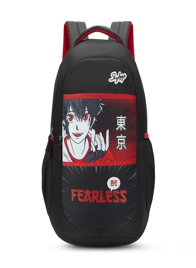 سكاي باجز حقيبة ظهر مدرسية Skybags Kyro RC 03 Rebel باللونين الأحمر والأسود بثلاثة أقسام - Image 1