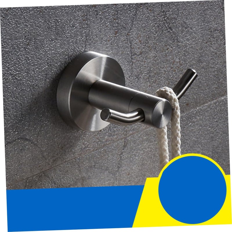 2Pcs Stainless Steel Double Robe Hook Wall Mounted Towel Hanger Modern Design - Image 5