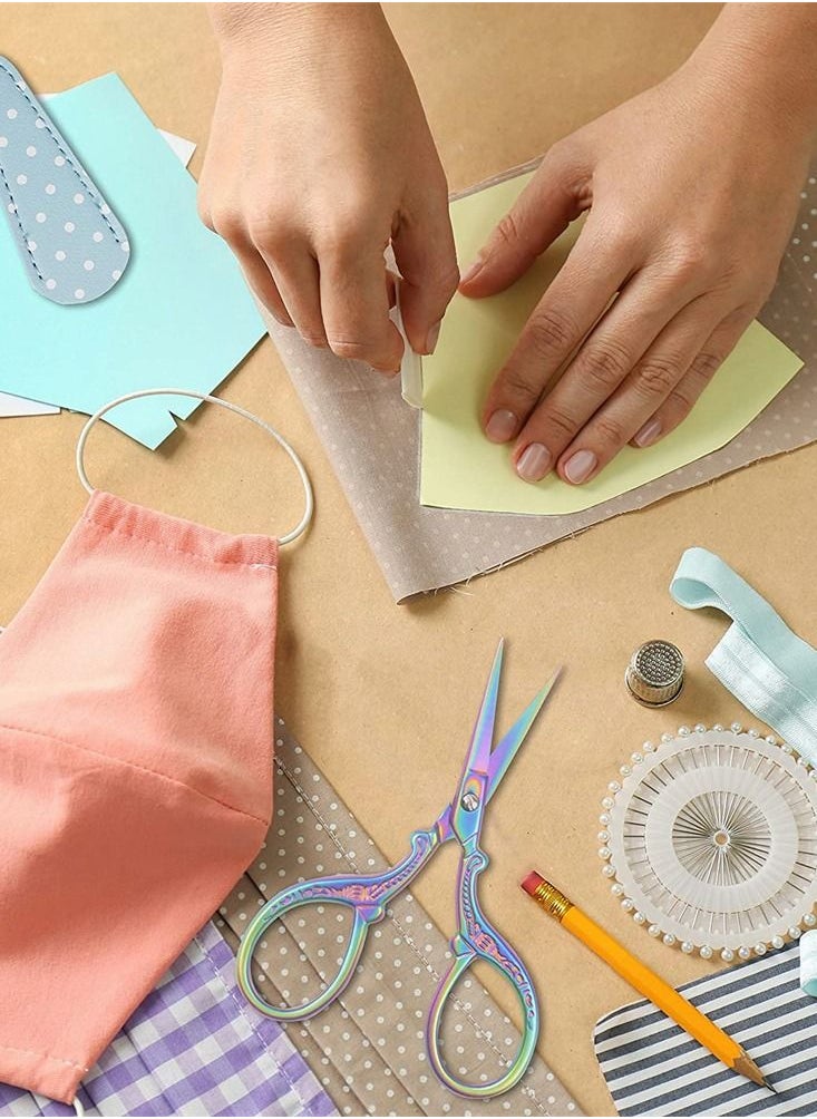 SYOSI - Small Scissors, 1 Pack Embroidery Scissors 3.6 Inch Sewing Craft Sharp Scissors for Fabric Cutting Paper Crafting Office Scissors Sewing Handicrafts Tool - Image 1