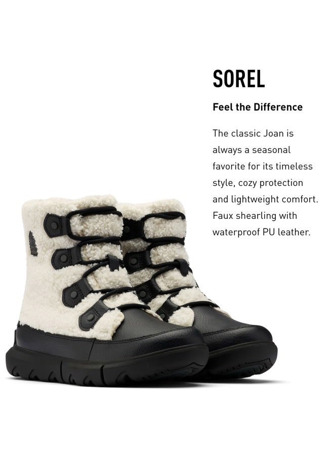 Sorel Women's Explorer II Joan Cozy Boot, Black, Sea Salt, 9.5 - Image 3