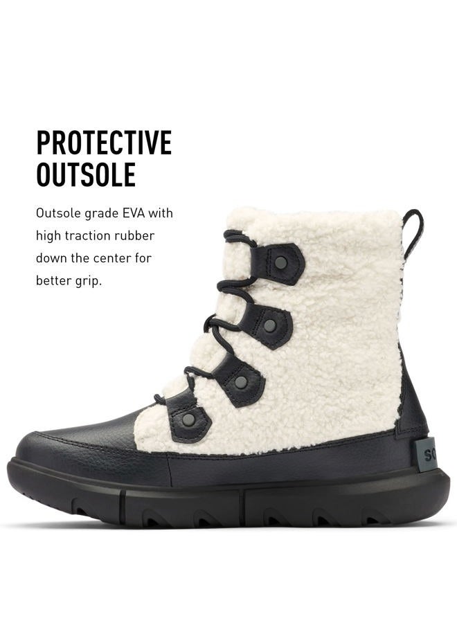 Sorel Women's Explorer II Joan Cozy Boot, Black, Sea Salt, 9.5 - Image 4