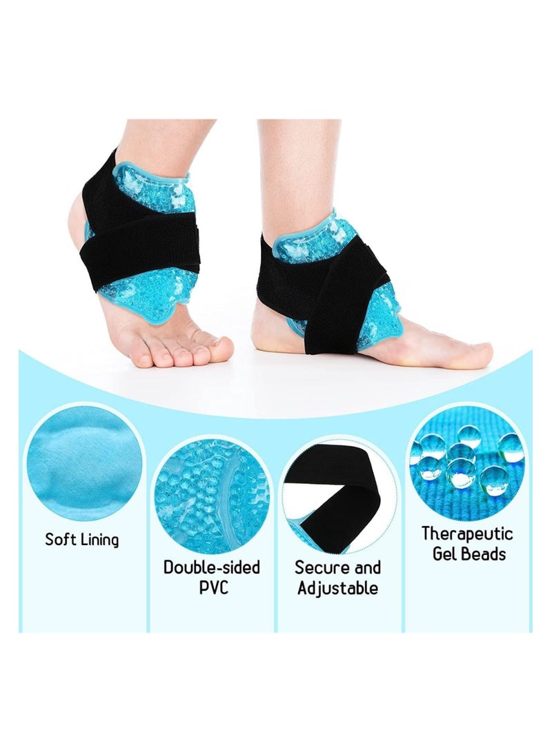 Generic Gel Ice Cold Packs, 1 PC Reusable Gel Ankle Cold Pack with Adjustable Brace, Hot Cold Therapy Ice Gel Pack Flexible Ice Pack Wrap for Sprained Ankle Knee Wrist Achilles Feet Swelling Sports Injury  - Image 2