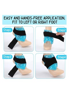 Generic Gel Ice Cold Packs, 1 PC Reusable Gel Ankle Cold Pack with Adjustable Brace, Hot Cold Therapy Ice Gel Pack Flexible Ice Pack Wrap for Sprained Ankle Knee Wrist Achilles Feet Swelling Sports Injury  - Image 5