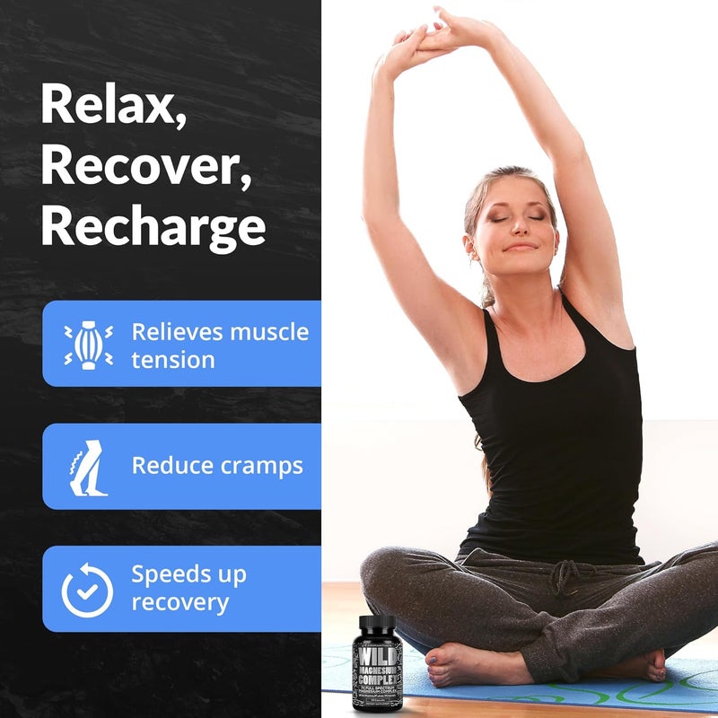 Wild Foods Magnesium Complex Supplement with 7X Forms 90 Capsules  High Absorption Full Spectrum Easy Digestion  500mg Glycinate Bisglycinate Malate Orotate Citrate Taurate - Image 5