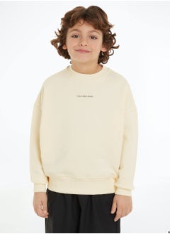 Boys' Monogram Grids Placed Pullover Sweatshirt - Cotton, White - pzsku/Z0BA7116F39F7B63AC7A3Z/45/_/1723739090/dd8cbb07-ca26-4cfa-8508-4389f97af53d