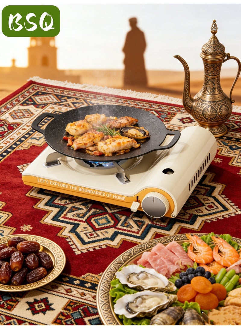 بي إس كيو موقد تخييم | موقد غاز البوتان | موقد بوتان أحادي الشعلة عالي الطاقة | فائق النحافة وسهل الحمل | موقد تخييم خارجي مقاوم للرياح | موقد للطبخ والشواء في التخييم | موقد غاز البروبان والبوتان (ضروري للرحلات) | مناسب للطبخ في الهواء الطلق، الشواء، المشي لمسافات طويلة، الصيد، والنزهات. - Image 1