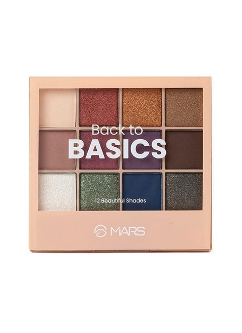 لوحة ظلال العيون Back To Basics 12 Shades مع أداة تطبيق مجانية | غير لامعة | لامعة | لوحة ظلال عيون مناسبة للمبتدئين وتدوم طويلاً (14.4 جم) (اللون-01)