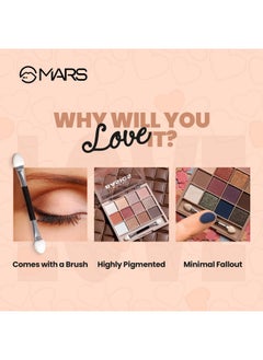 Mars 12 Shades Back To Basics Eyeshadow Palette With Free Applicator | Matte | Shimmer | Beginner Friendly & Long Lasting Eye Shadow Palette (14.4 Gm) (Shade-01)  - Image 2